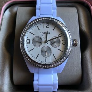 Fossil Watch Women’s White & Silver